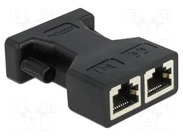 DeLOCK Adaptador D-Sub 15 pin hembra a 2 x RJ45 hembra 66806