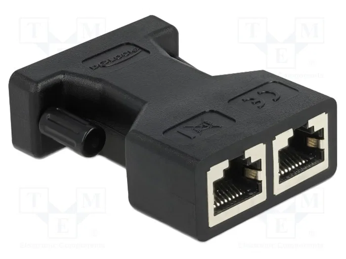 DeLOCK Adaptador D-Sub 15 pin hembra a 2 x RJ45 hembra 66806 DeLOCK Adaptador D-Sub 15 pin hembra a 2 x RJ45 hembra 66806