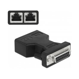 DeLOCK 66806 Adaptador D-Sub 15 pin hembra a 2 x RJ45 hembra AUI