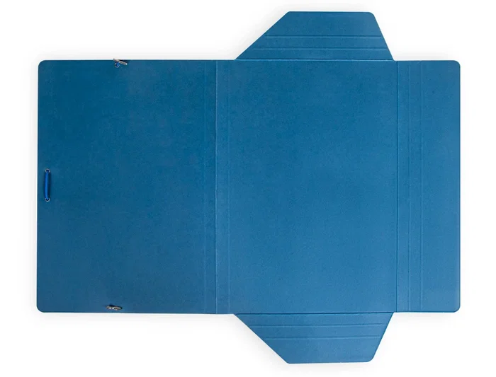 Liderpapel Carpeta Gomas Tres Solapas Cartón Plastificado Folio Color Azul
