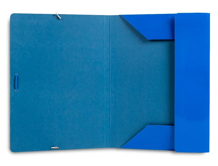 Liderpapel Carpeta Gomas Tres Solapas Cartón Plastificado Folio Color Azul
