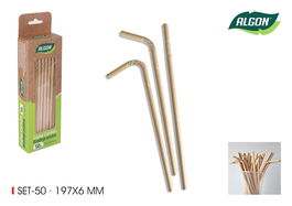 Algon Set 50 Pajitas Cartón Kraft 19.7 x 0.6 cm (24 Unidades)