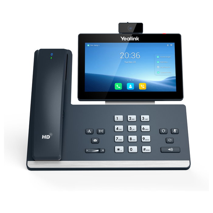 Yealink SIP-T58W Pro - Teléfono IP VoIP Gris con Cámara, Pantalla Táctil LCD 7" 1024x600, WiFi, Bluetooth 4.2, Gigabit Ethernet, PoE, VoIP, 1000 Contactos