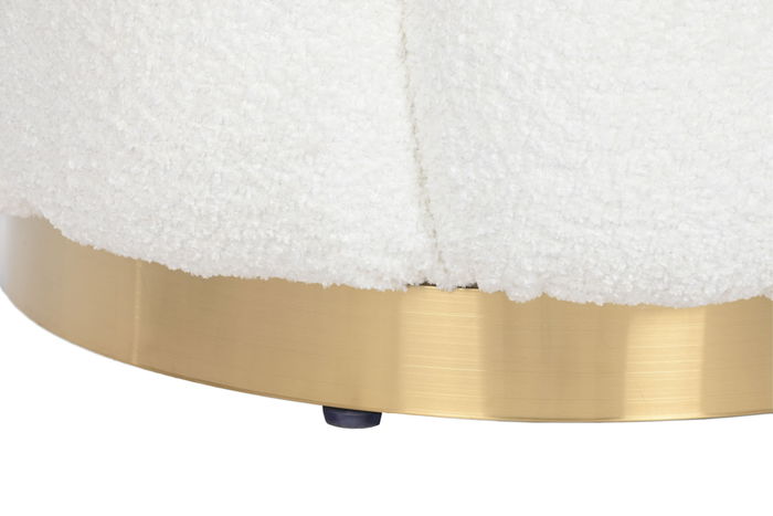 DKD Home Decor Reposapiés Moderno Blanco Dorado 65 x 35 x 65 cm Poliéster Metal