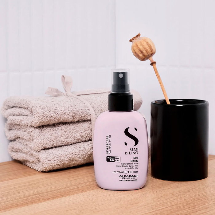 Alfaparf Milano STYLE & CARE Spray Efecto Sal de Mar, Textura Mate y Volumen, Cabello Ondulado Natural, 125 ml