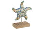 DKD Home Decor Decoración de Hierro Estrella de Mar Pintada