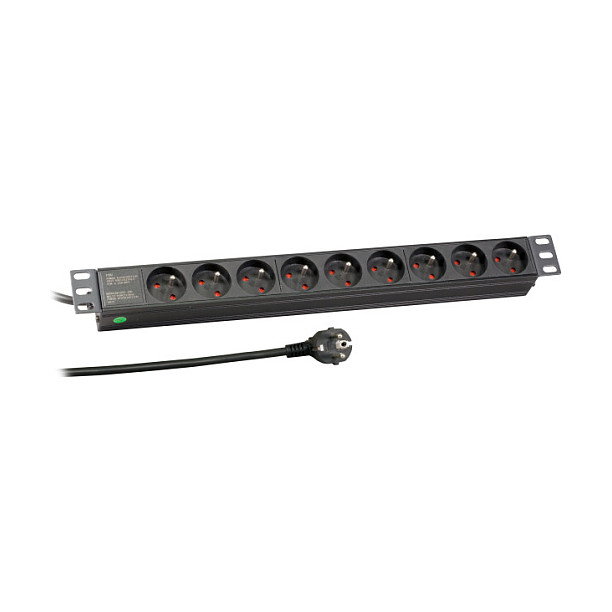 EFB Elektronik Regleta de enchufes 19 pulgadas 1HE con 9 tomas UTE negro EFB Elektronik Regleta de enchufes 19 pulgadas 1HE con 9 tomas UTE negro