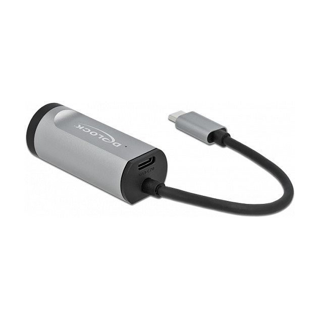 DeLOCK Adaptador USB-C a Gigabit LAN RJ45 con Power Delivery Negro/Gris DeLOCK Adaptador USB-C a Gigabit LAN RJ45 con Power Delivery Negro/Gris