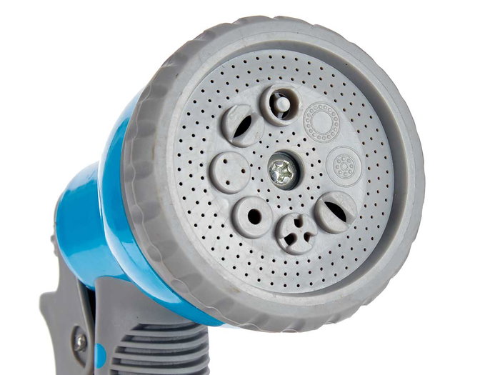 IBERGARDEN Manguera 15 m con 8 Boquillas Surtidas, Colores Azul y Verde, Dimensiones 11x40x33cm (Set de 6)