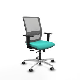 PIQUERAS Y CRESPO Silla de oficina Haches con mecanismo Sincro/Traslack, Turquesa y Gris