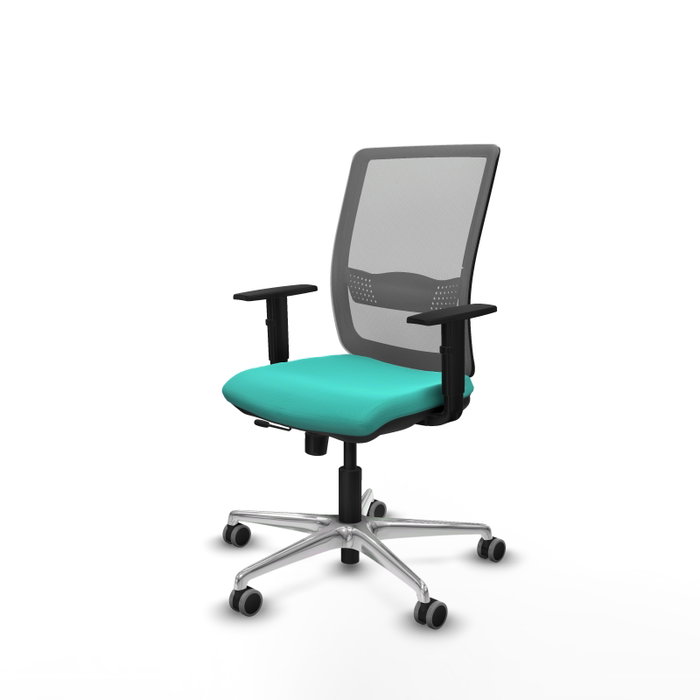 PIQUERAS Y CRESPO Silla de oficina Haches con mecanismo Sincro/Traslack, Turquesa y Gris