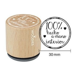 WOODIES BY COLOP Sello de madera de haya Ø30mm con caucho gris