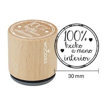 WOODIES BY COLOP Sello de madera de haya Ø30mm con caucho gris