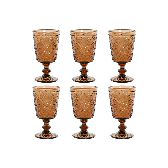 DKD Home Decor Set de 6 Copas Margarita de Cristal Marrón 270ml DKD Home Decor Set de 6 Copas Margarita de Cristal Marrón 270ml