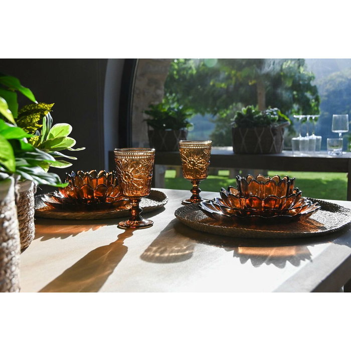 DKD Home Decor Set de 6 Copas Margarita de Cristal Marrón 270ml DKD Home Decor Set de 6 Copas Margarita de Cristal Marrón 270ml