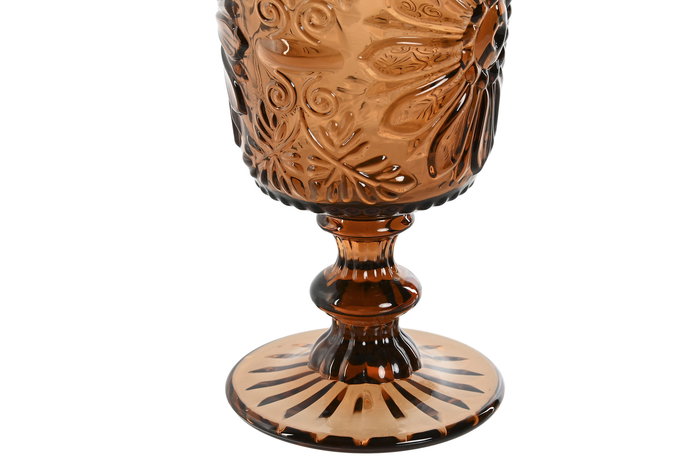 DKD Home Decor Copa Cristal Marron Set de 6 8.5 x 16.3 x 8.5 cm