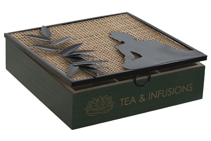 DKD Home Decor Caja Infusiones Oriental 2023 Natural Negro MDF 24 x 24 x 7 cm DKD Home Decor Caja Infusiones Oriental 2023 Natural Negro MDF 24 x 24 x 7 cm
