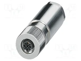 PHOENIX CONTACT Conector M12 de 4 pines, recto, IP65, dorado