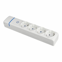 Solera Base múltiple de 4 tomas 2P+T con interruptor luminoso