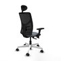PIQUERAS Y CRESPO Silla de oficina Motilla con mecanismo Sincro/Traslack, Gris y Negro