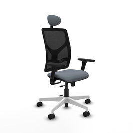 PIQUERAS Y CRESPO Silla de oficina Motilla con mecanismo Sincro/Traslack, Gris y Negro