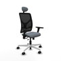 PIQUERAS Y CRESPO Silla de oficina Motilla con mecanismo Sincro/Traslack, Gris y Negro