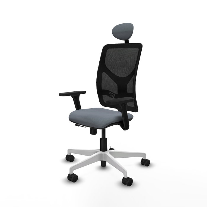 PIQUERAS Y CRESPO Silla de oficina Motilla con mecanismo Sincro/Traslack, Gris y Negro