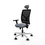 PIQUERAS Y CRESPO Silla de oficina Motilla con mecanismo Sincro/Traslack, Gris y Negro