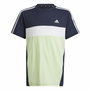 Camiseta de Manga Corta Infantil Adidas 3 Bnadas 9-10 Años Azul