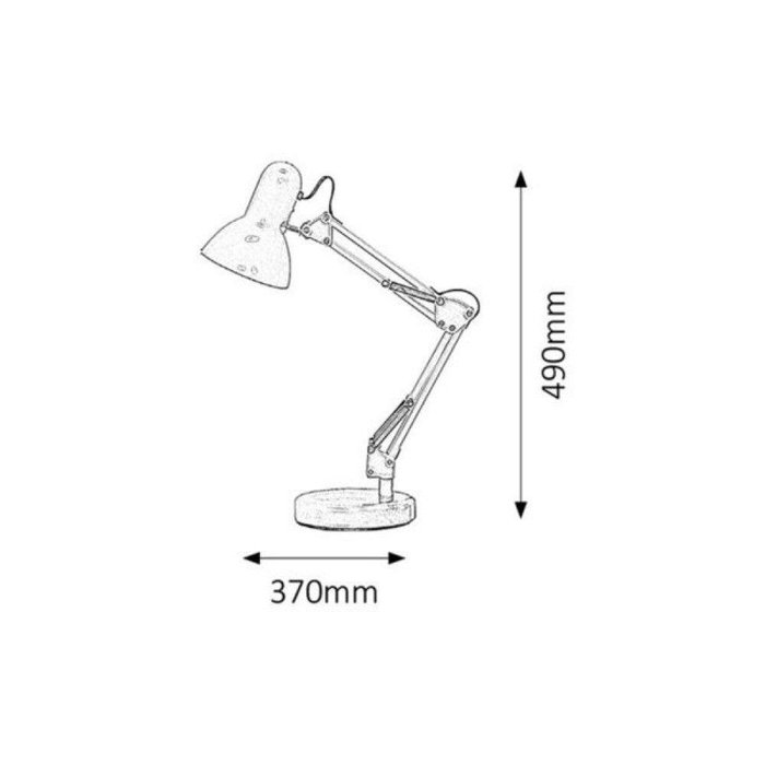 RABALUX RAB-4178 Lámpara de Mesa Samson 49cm Altura, Brazo y Casquillo Regulables, Verde, Metal, 1xE27, Max 60W, IP20