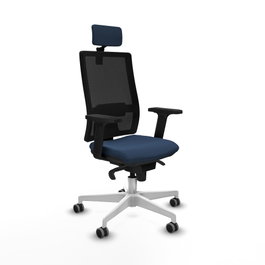 PIQUERAS Y CRESPO Silla de oficina Horna con mecanismo Sincro, Azul marino y Negro