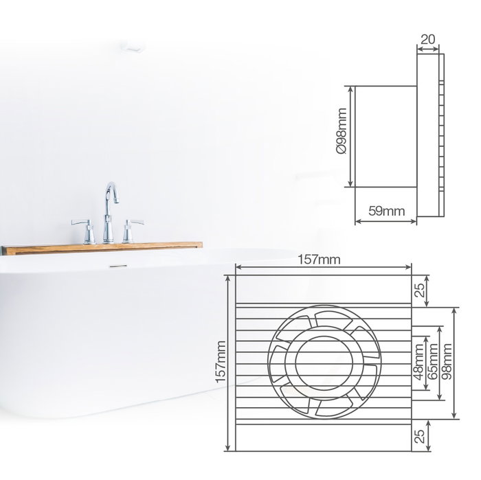 GSC Evolution Extractor doméstico Amina Ø100mm Blanco