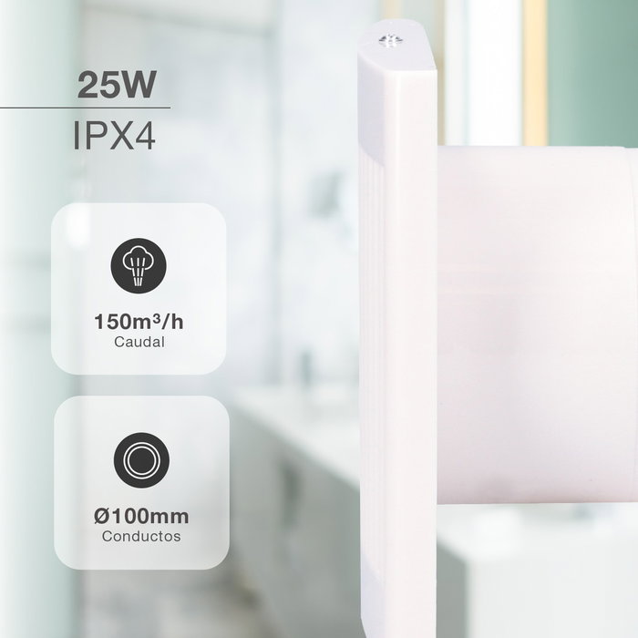 GSC Evolution Extractor doméstico Amina Ø100mm Blanco