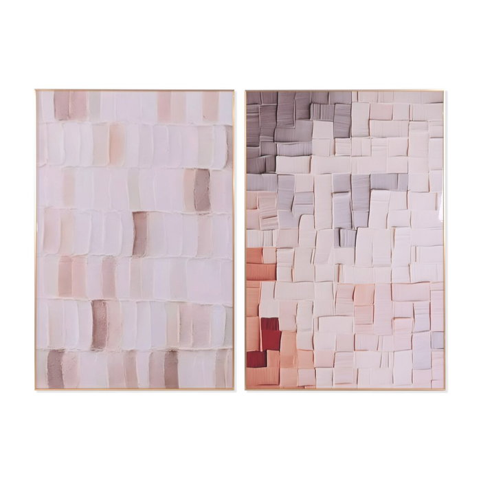 DKD Home Decor Set de 2 Cuadros Abstractos Beige 80x120 cm