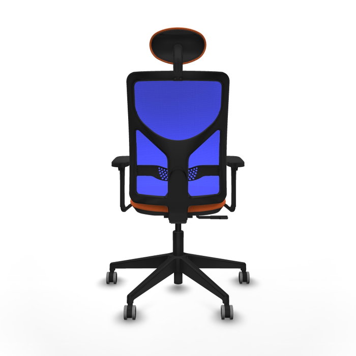 PIQUERAS Y CRESPO Silla de oficina Motilla con mecanismo Sincro, Tela Naranja y Malla Azul PIQUERAS Y CRESPO Silla de oficina Motilla con mecanismo Sincro, Tela Naranja y Malla Azul