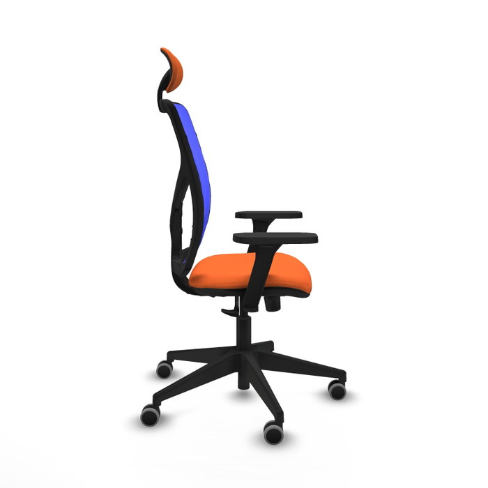 PIQUERAS Y CRESPO Silla de oficina Motilla con mecanismo Sincro, Tela Naranja y Malla Azul PIQUERAS Y CRESPO Silla de oficina Motilla con mecanismo Sincro, Tela Naranja y Malla Azul