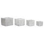 DKD Home Decor Set de 4 Maceteros de Magnesia Gris