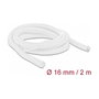 DeLOCK 20699 Funda trenzada con cierre automático, 2 m x 16 mm, Blanco