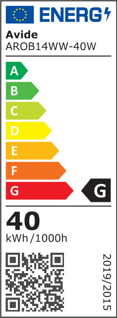 avide Bombilla para horno AROB14WW-40W E14 300lm Blanco cálido