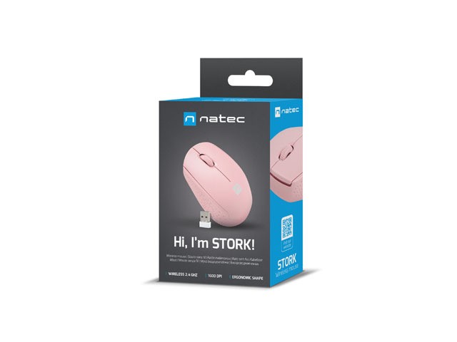 Natec Ratón Stork Óptico Inalámbrico 1600 DPI Rosa Natec Ratón Stork Óptico Inalámbrico 1600 DPI Rosa