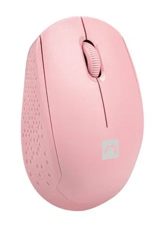 Natec STORK Ratón Inalámbrico Óptico Ambidiestro para Hogar Bluetooth + USB Tipo-A, 1600 DPI, 2.4 GHz, 3 Niveles DPI, Rosa