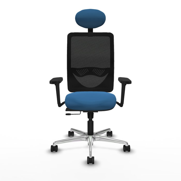 PIQUERAS Y CRESPO Silla de oficina Zulema con mecanismo Sincro/Traslack, Azul claro y Negro