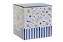 DKD Home Decor Tetera Finisterre Atlantico Cristal Porcelana Blanco Azul Set de 3 Piezas 13.5 x 14 x 16.5 cm
