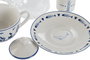 DKD Home Decor Tetera Finisterre Atlantico Cristal Porcelana Blanco Azul Set de 3 Piezas 13.5 x 14 x 16.5 cm
