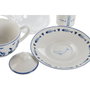 DKD Home Decor Set de 3 Teteras FINISTERRE de Cristal y Porcelana Blanco y Azul