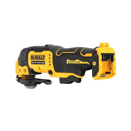 DeWALT Multiherramienta Oscilante 12V a Batería DCS353NT-XJ, Sin Escobillas, 840g, Negro/Amarillo, con Disco de Lija y Adaptador