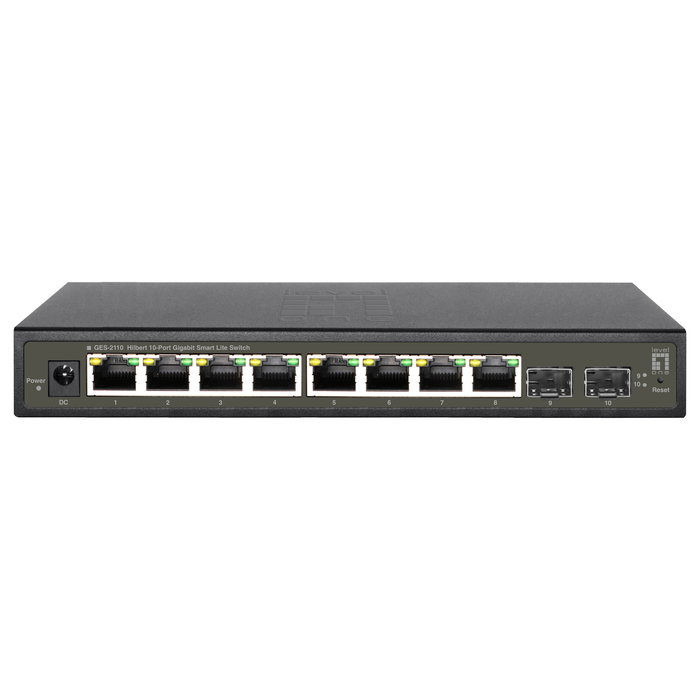 Level One GES-2110 Hilbert Switch Gigabit Smart Lite (8x RJ45, 2x SFP)