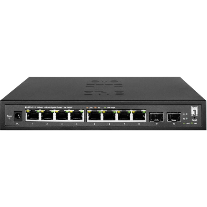 Level One GES-2110 Switch Gigabit Smart Lite 8x RJ45 2x SFP