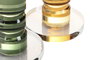 DKD Home Decor Candelabros de Cristal Surtido Verde y Mostaza