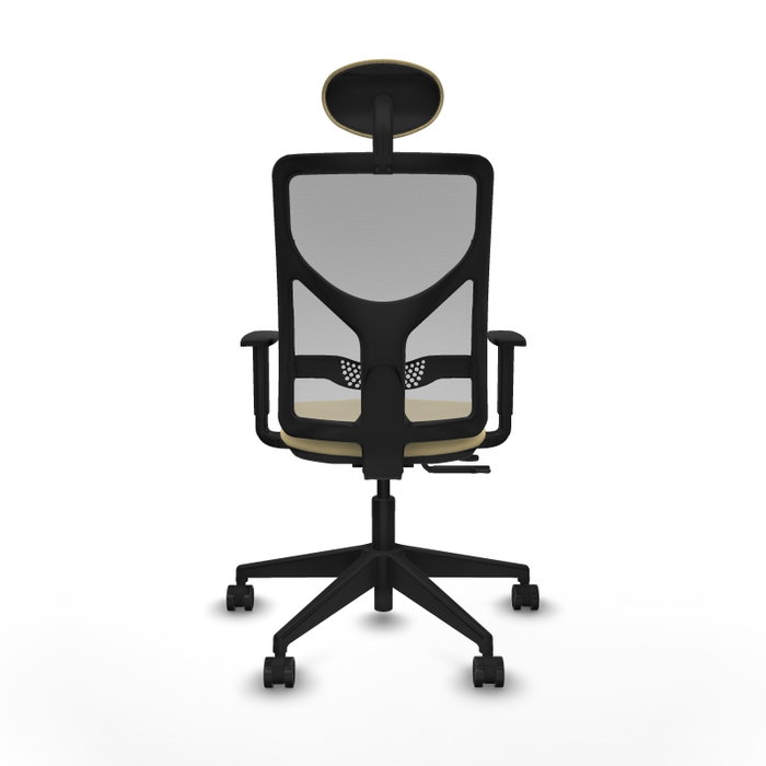 PIQUERAS Y CRESPO Silla de oficina Motilla con mecanismo Sincro/Traslack, Crema y Gris